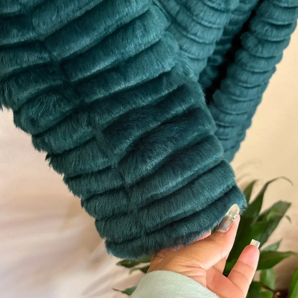 Marciano Teal Textured Teddy Jacket